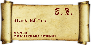 Blank Nóra névjegykártya