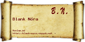 Blank Nóra névjegykártya