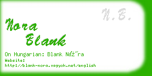 nora blank business card